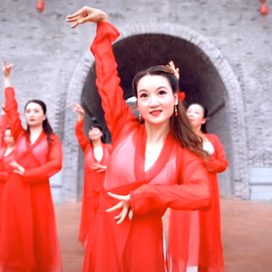 芒种古风舞蹈服古典舞女飘逸中国风广寒宫琵琶行红色长袍演出服