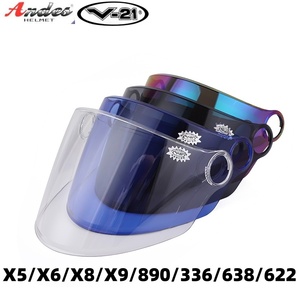 Andes336/638/622/T02/X382头盔镜片V21挡风面罩透明防紫外线镜片