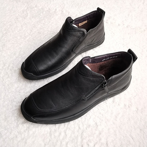 康龙休闲皮鞋男冬季加绒保暖软面皮真皮男鞋一脚蹬断码清仓特价鞋