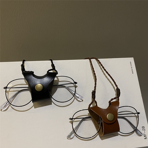 雪梨同款凹造型眼镜链女挂脖复古眼镜绳牛皮防丢链子链条挂绳时尚