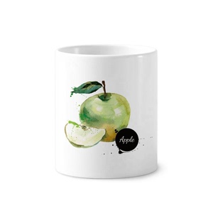 苹果水彩水果美味健康陶瓷刷牙杯子笔筒白色马克杯礼物