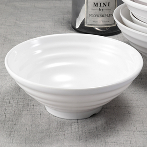 密胺仿瓷碗商用食堂白色塑料馄饨碗牛肉汤粉汤面拉面碗麻辣烫大碗