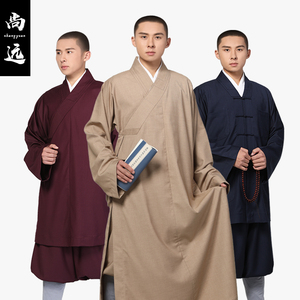 尚远哔叽全棉僧服短褂罗汉褂四季可穿纯棉僧衣长褂和尚服僧袍大褂