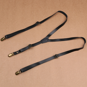 复古背带男女真皮吊裤带二层牛皮搭配裤子肩带3夹可拆卸百搭通用