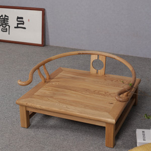宽大实木打坐椅子 新中式简约榆木禅凳 单人禅修靠背沙发椅圈椅