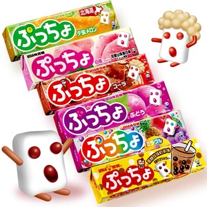日本进口零食UHA悠哈味觉糖pucho普超水果黑糖珍珠奶茶夹心软糖
