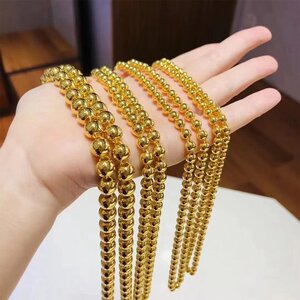 周:02大:02福古法v项链女婚嫁男士沙金圆光珠仿黄金粗链子土豪