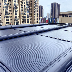 铝合金电动天幕户外庭院别墅露台防雨遮阳棚全自动伸缩阳光房顶帘