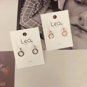韩国代购东大门Lea镶钻金属圆环精致小巧气质高级感ins耳环耳钉