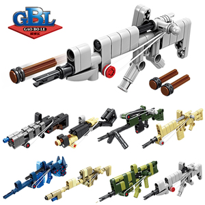 六一儿童节礼物可发射积木枪军事武器拼装模型男孩小颗粒益智玩具