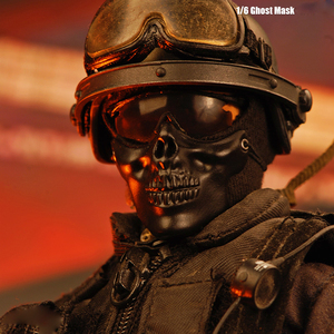 1/6兵人配件头雕半脸骷髅面具海豹突击队dam特种部队手办模型面罩