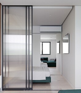 西安钛镁铝合金黑色厨房阳台推拉门极窄边细框长虹玻璃门移门定制