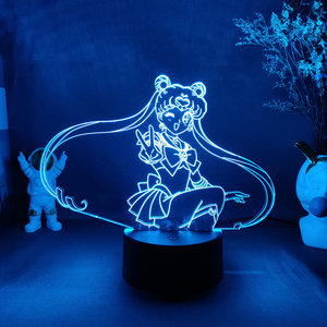 动漫月光美少女战士月野兔Sailor Moon小夜灯卧室七彩氛围LED台灯
