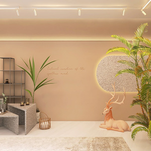 3d立体莫兰迪服装店直播间背景墙纸美容院瑜伽房客厅沙发定制壁纸