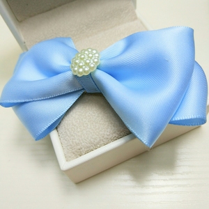 全新发饰清新天蓝色好质量缎带发夹