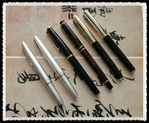 日本14K黄金尖老钢笔古董笔收藏文化商务办公硬笔书法学习用具