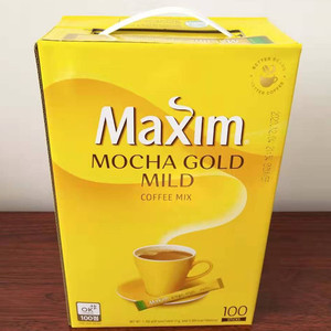 包邮 韩国原装进口maxim麦馨3合1速溶咖啡100条 袋装1200g摩卡味
