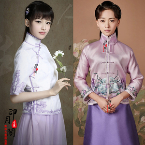 影视古装民国女士秀禾服少奶奶古装绣花小姐装大家闺秀古装学生装