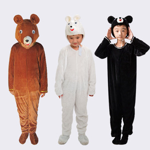 儿童小熊表演服装北极熊棕熊黑熊狗熊演出服三只小熊成人舞蹈衣服