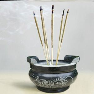 清明节上坟扫墓烧香坟前香炉石头墓地祭祀供奉墓前石雕香炉摆件