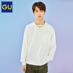gu极优男装加厚宽松t恤时尚简约显瘦男长袖330212