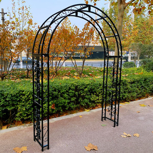 欧式拱门花架地面双拱拱门鲜花园艺爬藤铁艺支架别墅庭院拱形花架