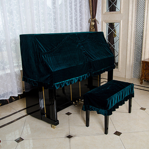 包邮金丝绒钢琴半罩钢琴罩钢琴套防尘罩简约钢琴两件套加厚韩国布