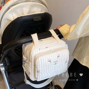韩国ins妈咪包分隔尿布手提妈妈包多功能大容量绗缝刺绣母婴包