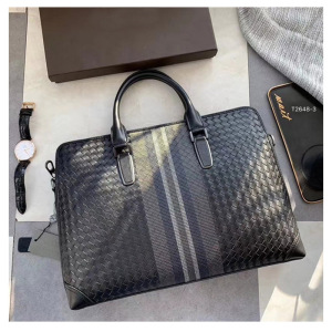 bv divani新款男士手提包编织手拿包真皮男包公文包牛皮电脑包