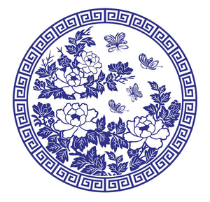 圆形牡丹凤凰线条cdr矢量图激光打标雕刻机印章竹简书签素材文件