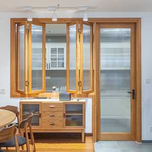 松木实木左右推拉折叠窗平开门联窗颜色款式来图定制商店原木门窗