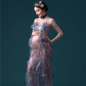悠悠俄心丶淘宝2019展会新款孕妇拍照服装出租影楼写真唯美花仙子