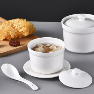 陶瓷炖盅家用隔水带盖汤盅燕窝蒸蛋盅碗煲汤内胆沙县商用小号炖罐