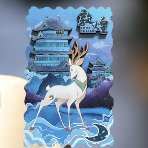 敦煌飞天大号冰箱贴木质立体磁铁莫高窟文创旅游纪念品伴手礼包邮