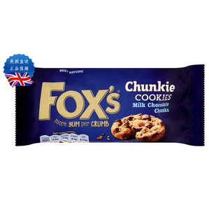 英国原产进口fox"s chunkie cookies巧克力曲奇饼干三种可选