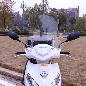 踏板摩托车前挡风玻璃铃木uy电动车挡风板挡风罩加厚挡雨板高清