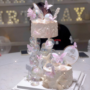 悬浮蛋糕支架两层摆件隔空加高支撑垫片错位网红生日蛋糕装饰打桩