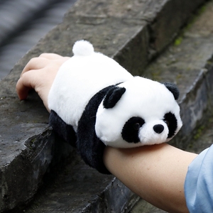 熊猫基地同款毛绒大熊猫啪啪圈抱胳膊手环拍拍圈玩具手腕抱抱公仔