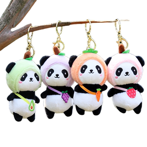毛绒水果熊猫网红包挂女可爱公仔书包挂件成都文创熊猫周边小礼品