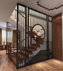 北欧风新中式现代简约铁艺屏风客厅玄关卧室雕花镂空隔断墙可定制