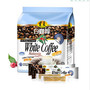 马来西亚原装进口黑王二合一无蔗糖添加速溶白咖啡450g*15条/袋装