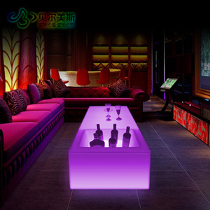 长方形LED发光桌子促销KTV茶几彩色酒吧台筛盅凳子包厢卡座散台桌