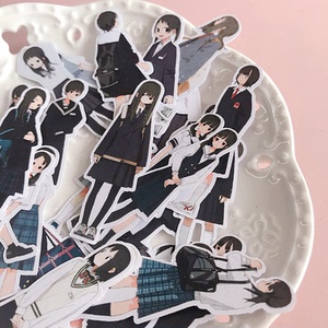 jk制服少女心日系女孩手帐贴纸可爱萌系动漫卡通人物diy素材套装