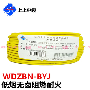 上上电线电缆低烟无卤B级阻燃耐火WDZBN-BYJ2.5/4/6平 万达100米