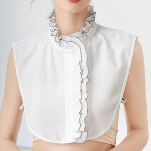 假领子女衬衫春秋冬雪纺小众超仙的半高荷叶边假立领装饰假衬衣领