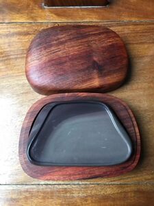 肇庆端砚 砚石堂 坑仔砚台 鱼脑冻 姻紫红 天青 滋润石肉非黄木盒