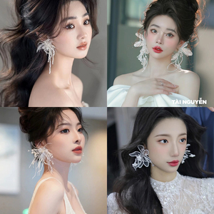 韩式新娘耳环饰品新款甜美时尚耳钉结婚礼服白纱耳坠流行耳饰配饰