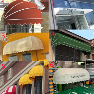 热卖法式蓬西瓜雨篷折叠活动欧式固定雨棚定制半圆装饰窗户遮阳篷