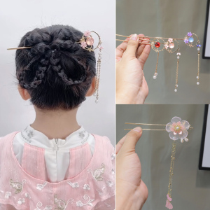 古风汉服簪子女童盘头发发簪儿童古装头饰中国风步摇流苏发钗发饰