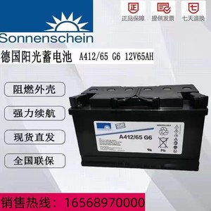 Sonnenschein德国阳光蓄电池 A412/65G6 12V65AH胶体电池质保三年